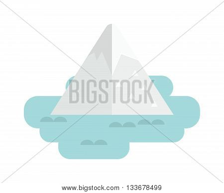 Iceberg apparently cheating, very big underwater iceberg in middle of ocean and cold underwater nature blue, landscape iceberg. Vector iceberg antarctica freeze and winter mountain melting iceberg.