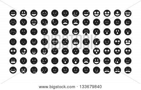 Set of emoticon vector. Emoji vector. Smile icon set.  Emoticon icon web - stock vector.