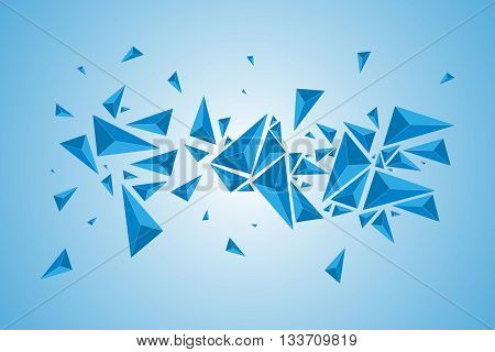 Cold smashing background. Abstraction in blue tones. Graphic arts