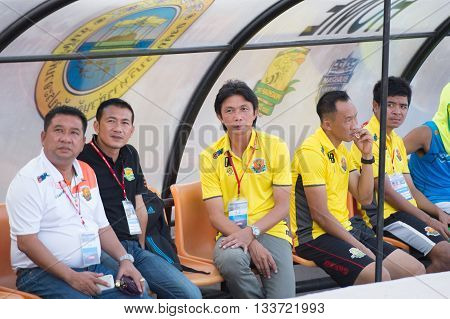 Prachuapkirikan Thailand-mar9,2016:dusit Chaleamsean[c] Head Coach Of Prachuap Fc  In Action During
