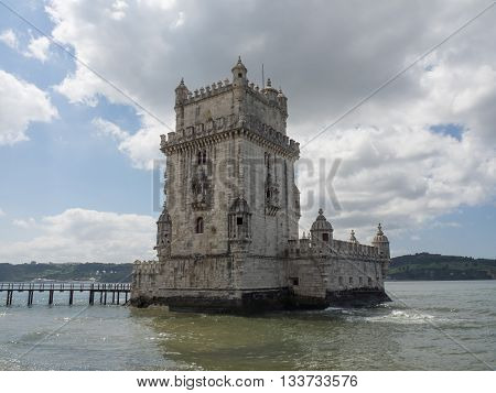 the Tower of belem in the City of lissabon