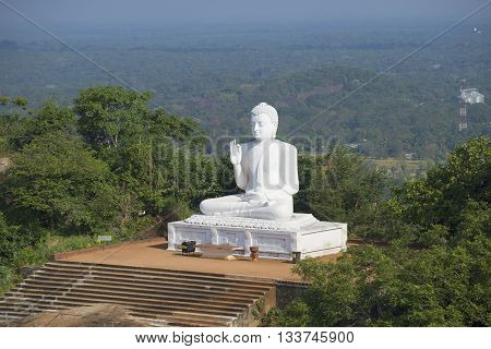 Sculpture of a seated Buddha. Mihintale, Sri Lanka