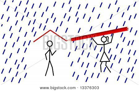 Stickman proporciona refugio para su amor