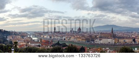 Evening Florence Top View (italy).