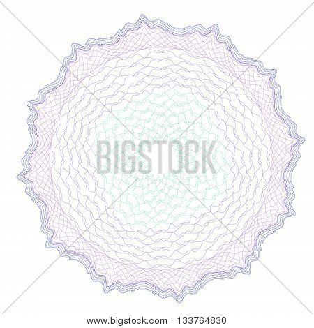 color watermark guilloche element for design certificate,