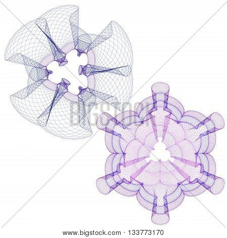set color watermark guilloche element for design certificate,