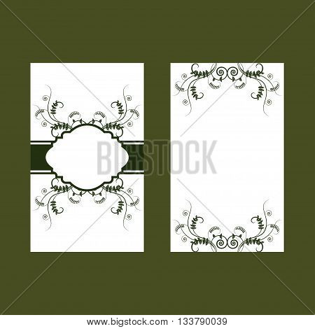 Green floral fresh design of card with vetch. Design for ecology invitation card, wedding, stickers, healthy card, greeting