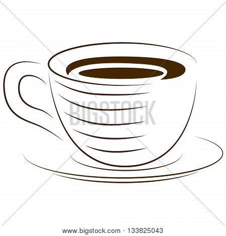Icon cups. A cup of hot drink. Vector icon. Graphic vector image of a cup.