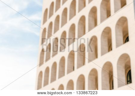 Defocused Background Of Neoclassical Architecture In Rome, Italy