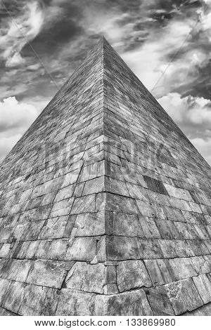 Pyramid Of Cestius, Iconic Landmark In Rome, Italy