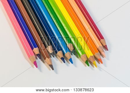 twelve color of The color wood  pencils