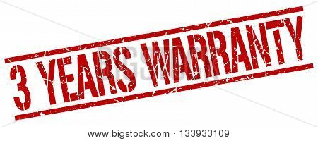 3 Years Warranty Stamp. Vector. Stamp. Sign. 3.years.warranty. Red.