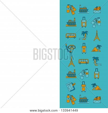 Vector set of travel icons Simple Linear design