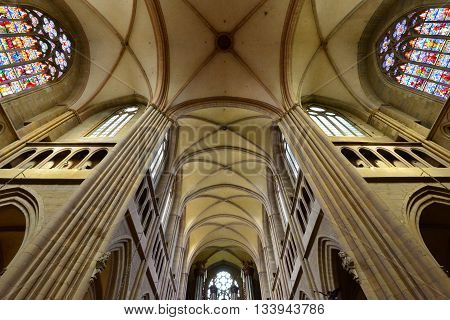 Dijon France - april 22 2016 : the Saint Benigne cathedral