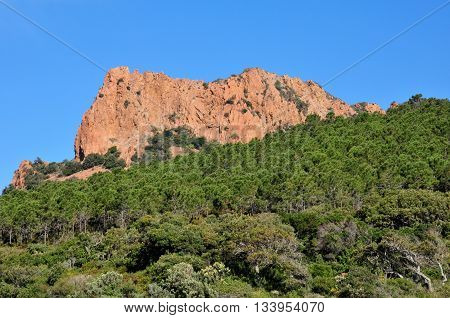 Saint Raphael; France - april 15 2016 : the picturesque Esterel cornice