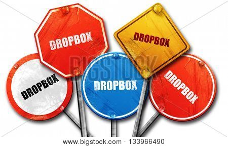 dropbox, 3D rendering, street signs