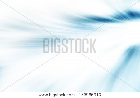 Abstract blurred speed motion blue and white background with space for text