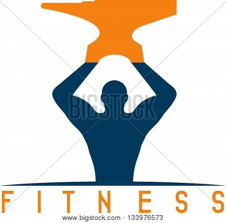 Man Of Fitness Silhouette Character With Anvil
