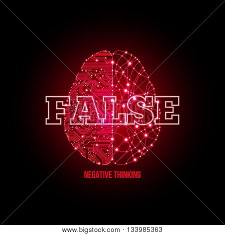 Cold analysis and bursting creativity paired together in negative rejection concept red light concept. Analytical brain. Creative brain. Human thinking. Analytical thinking Creative thinking.