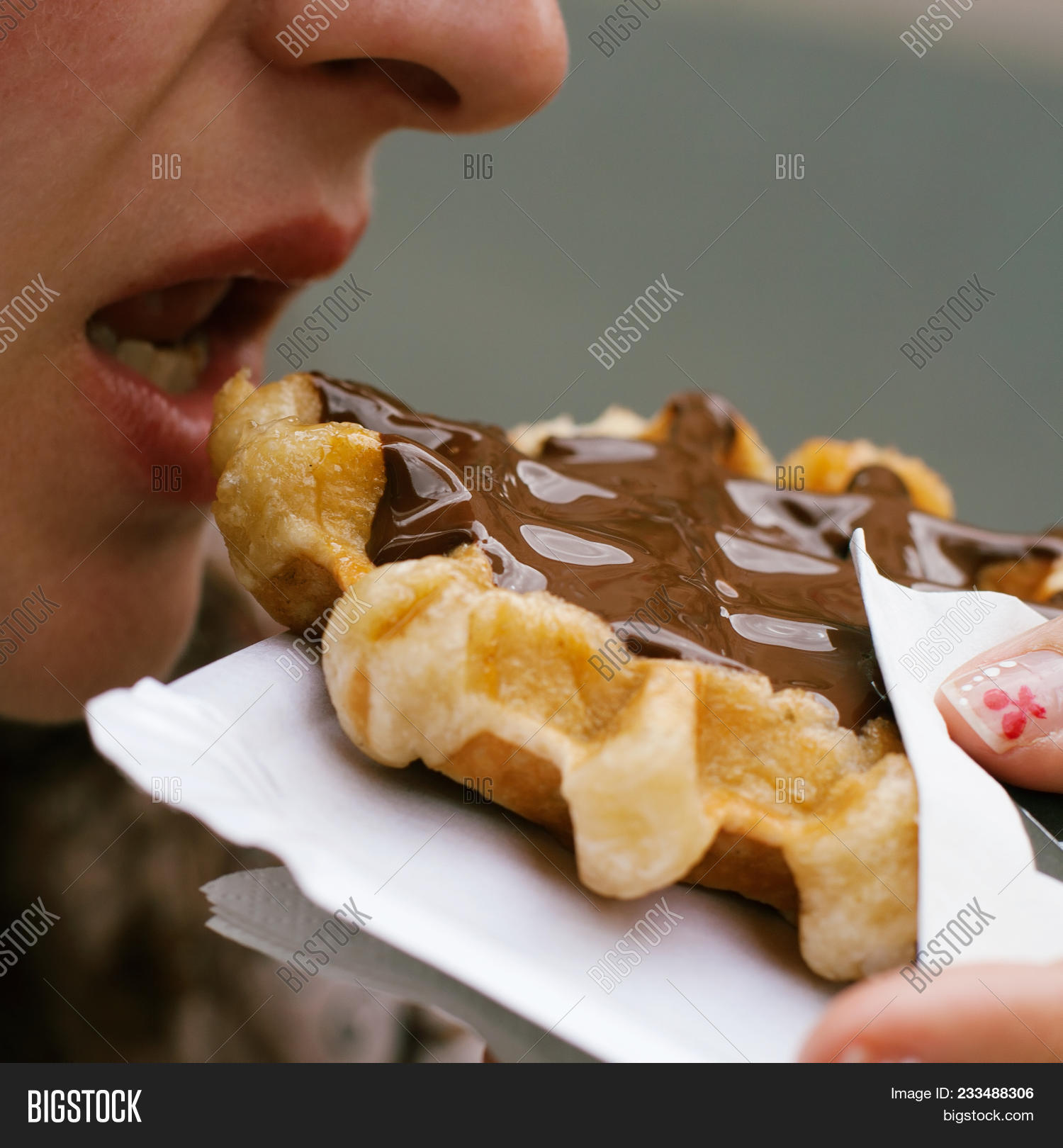 Girl Eating Waffle Image & Photo (Free Trial) Bigstock