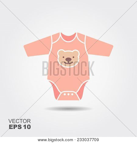 Baby Boy Bodysuit. Flat Icon With A Shadow