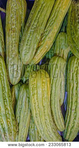 The Bitter Gourd Group In The Supermarket.