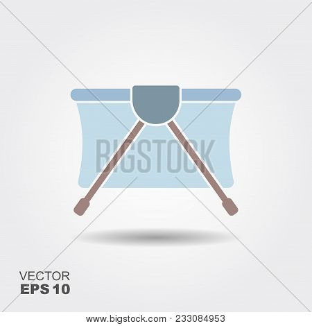 Pink Playpen For Little Girls. Vector Icon