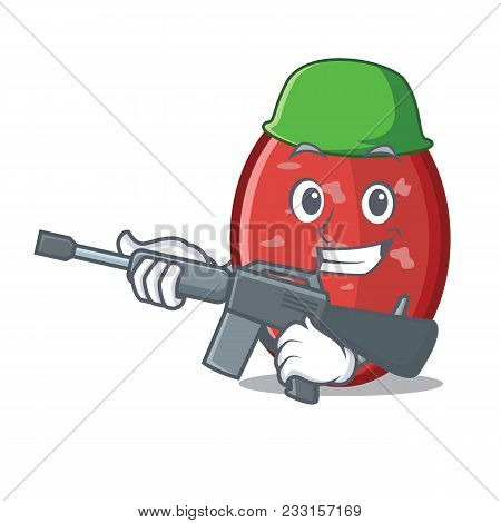 Army Salami Character Cartoon Style Vector Illustration
