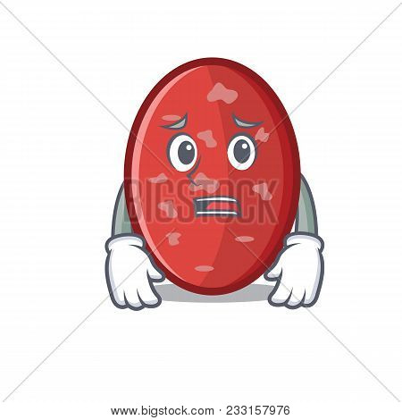 Afraid Salami Mascot Cartoon Style Vector Illustration