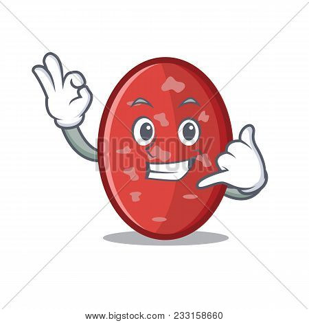 Call Me Salami Mascot Cartoon Style Vector Illustration