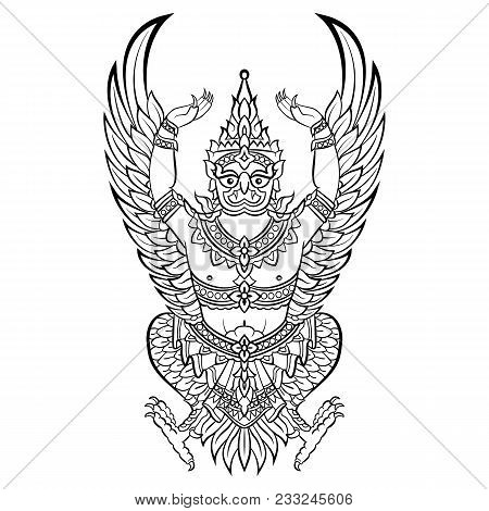 Garuda, Bird Of Vishnu. Vector Illustration Isolated