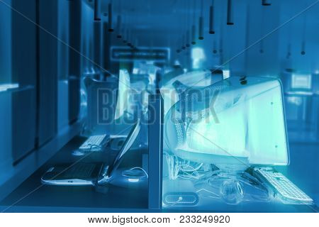 Abstract Image Of A Hi Tec Room On Computer Technology 2