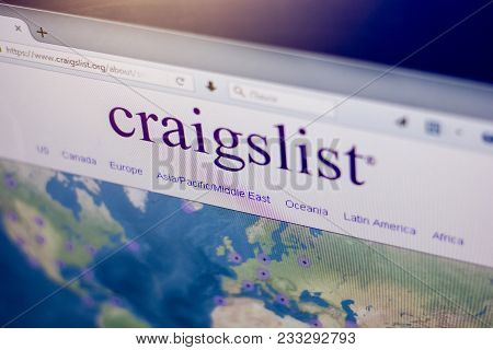 Ryazan, Russia - March 01, 2018 - Homepage Of Craigslist On A Display Of Pc