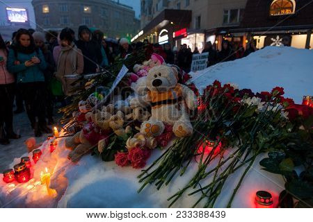 27 March 2018, Russia, Voronezh: The Action Of Commemorating The Victims Of The Fire In The Shopping
