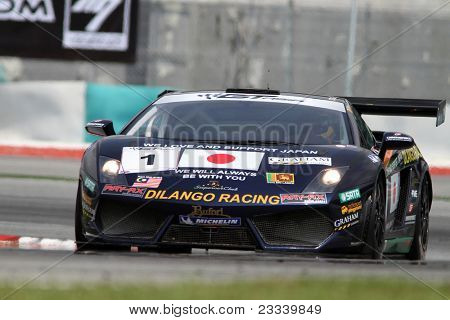 Sepang 17. Juni: Dilantha Malagamuwa (1) der Dilango Rennen in einem Lamborghini braucht, um den Spuren der 