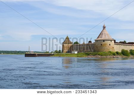 Oreshek Fortress On The Neva On A Sunny August Day. Shlisselburg, Russia