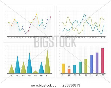 Bar And Line Charts, Business Infographics, Vector Eps10 Illustration