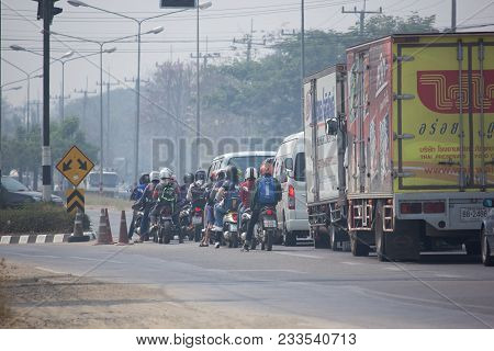 Car And Traffic On Highway Road Near Juction.