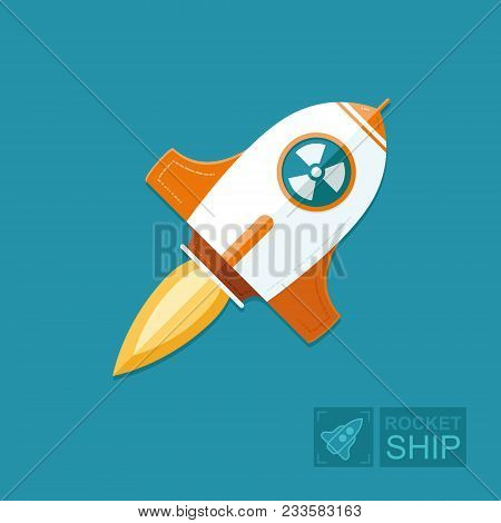 Concept Rocket On A Blue Sky Background. Nuclear Bomb Is Launched From The State Of The Aggressor. T