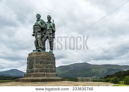 Spean Bridge , Scotland - May 31 2017:: A Memorial Dedicated To The Men Of The British Commando Forc