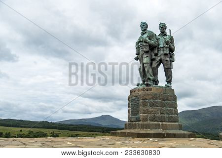 Spean Bridge , Scotland - May 31 2017:: A Memorial Dedicated To The Men Of The British Commando Forc