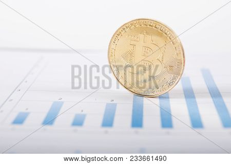 Gold Bitcoin And Quotes Charts. A Visual Representation Of Digital Cryptocurrencies. Bitcoin Are Ful
