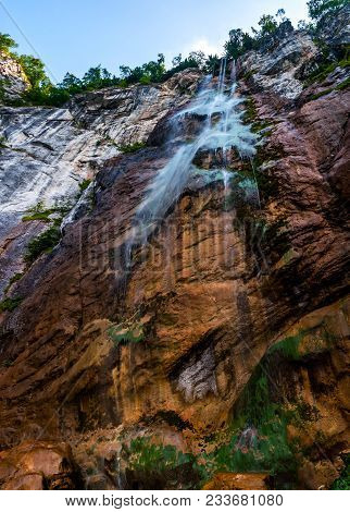 The High Waterfall Skakavac In The Capital City Of Sarajevo