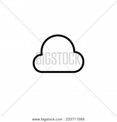 Simple Cloud Line Icon Isolated On Whie Background
