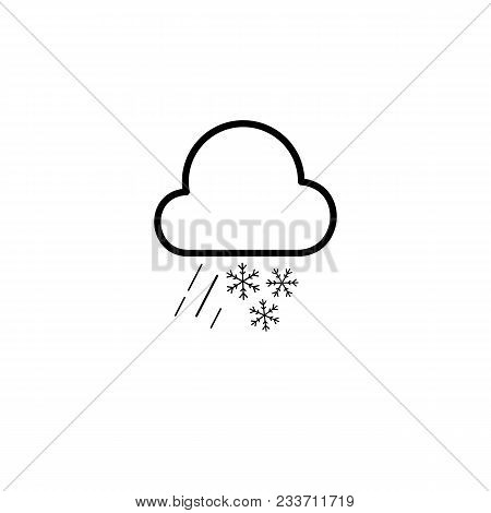 Simple Cloud, Hard Rain And Snowfall Line Icon For Design