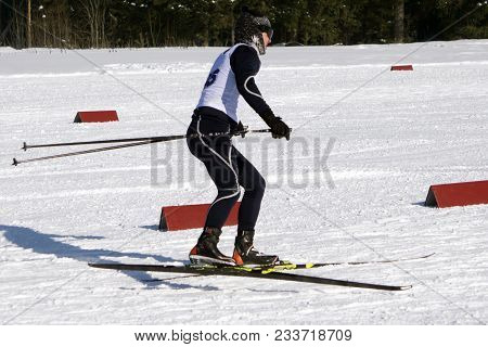 Russia Berezniki 11 March 2018, A Crowd Of People At The Ski Center Getting Ready To Go Up The Ski S