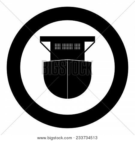 Seagoing Cargo Ship Icon Black Color In Circle Vector Illustration