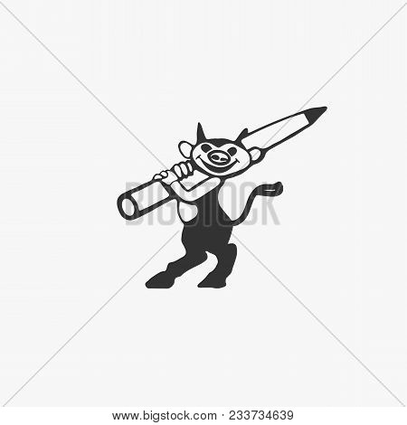 Devil Icon Vector Isolated On White Background.