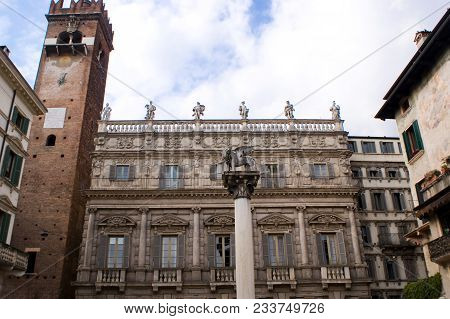 View Of Leone Marciano Monument In Verona, Italy