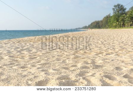 Beautiful Beach With White Sand And Blue Sea At Pilai Beach, Phang-nga Province